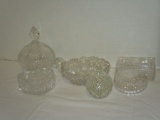 Lot - Decorative Glass Trinket Boxes, Bowl , etc.