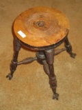 Antique Piano Stool w/ Ball & Claw Feet