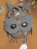 Metal Owl Yard Art Lantern