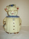 Smiling Pig Cookie Jar - Marked USA