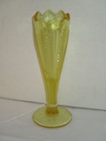 Topaz Pressed Glass Footed Bud Vase