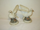 Pair - Royal Crown Bisque Dove Figurines