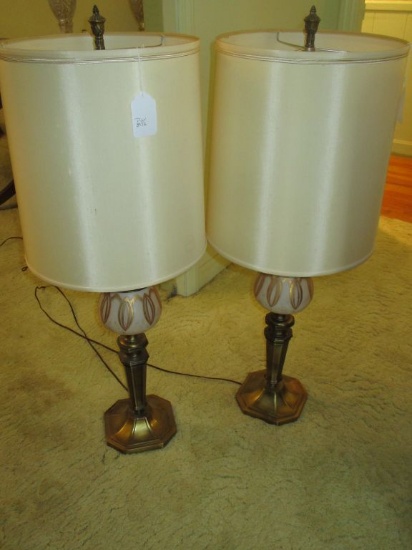 Pair - Large Mid Century Style Lamps