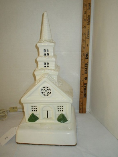 Hand Crafted 2 Piece Ceramic Lighted Chapel