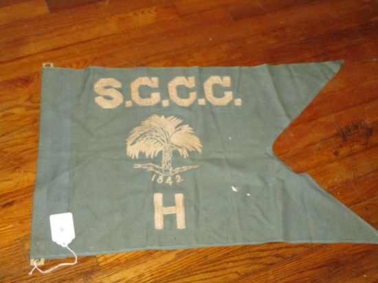 Vintage Flag - Embroidered S.C.C.C. Above Palmetto Tree