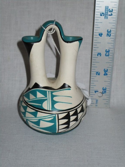 Jemes N.M. - Native American Wedding Vase Signed "E. Tafoya"