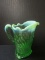 Green EAPG Jefferson Glass Tokyo Opalescent Water Pitcher