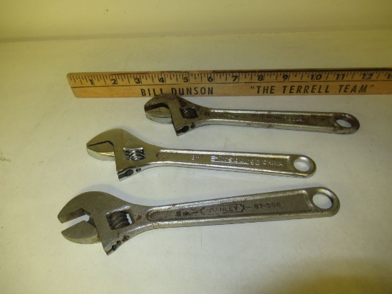 3 Adjustable Wrenches - 8"