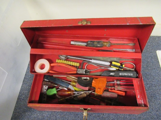Red Tool Box w/ Misc. Tools