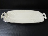 Lenox China Doubled Handled Celery Dish w/ Silver Trim
