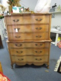 French Provincial Style Maple 6 Drawer Chest