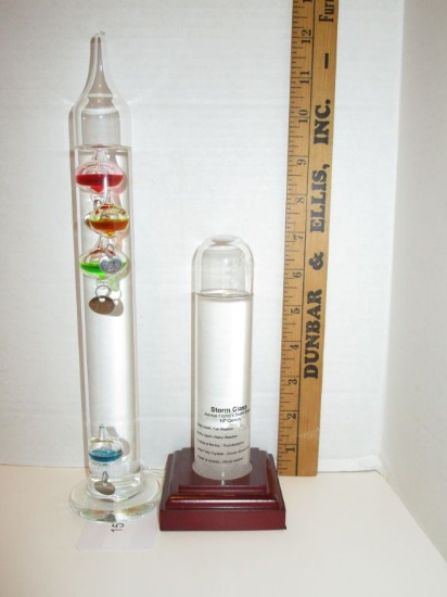 Lot - Galileo Thermometer & Fitzroy's Storm Glass