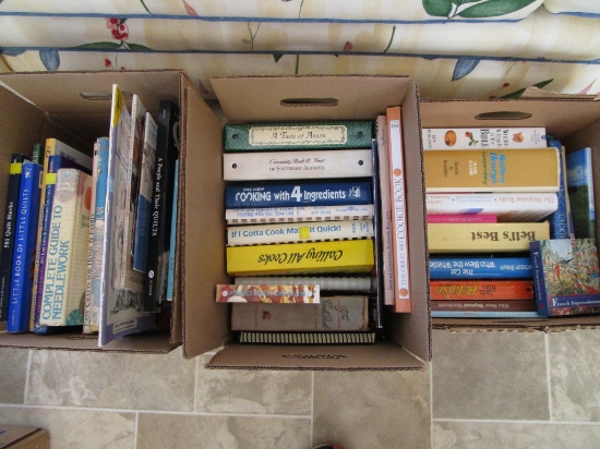 Lot - 3 Boxes Misc. Cook Books & Other