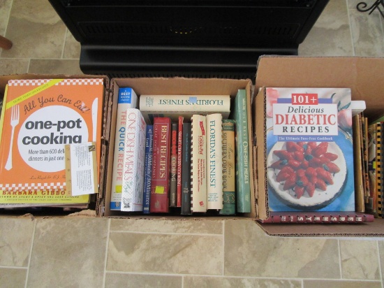 Lot - 3 Boxes Misc. Cook Books & Other