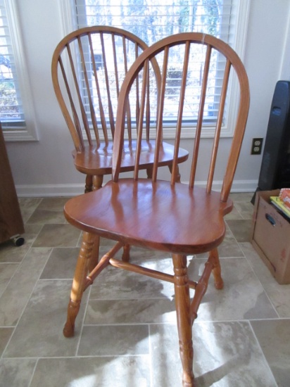 2 Misc. Oak Dining Chairs