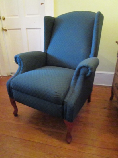 Green Upholstered Wing Back Chair