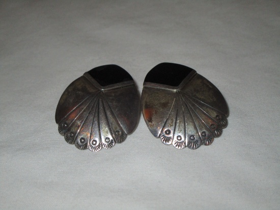 Pr. - Pierced Sterling Earrings Marked SC