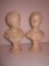 Pair Resin Busts of Boy & Girl  9 1/2