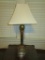 Resin Gold Finish Table Lamp w/Cloth Shade - Missing Finial   26