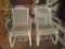 Pair Wrought Iron Patio Chairs - Some loss to white paint