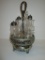 Victorian Cruet Set - 7 Piece   Silverplated Caddy w/6 Glass Jars