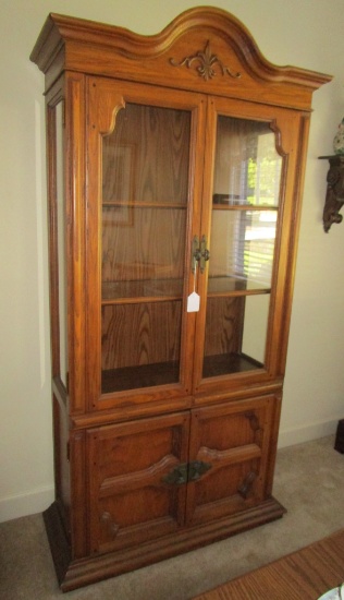 Oak China Cabinet   78 1/2" T x 36" W x 12 1/2" D