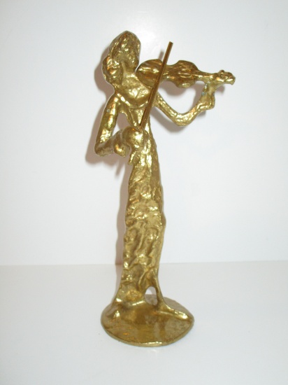 Brass Sculpture - Violin Player   7 1/2"