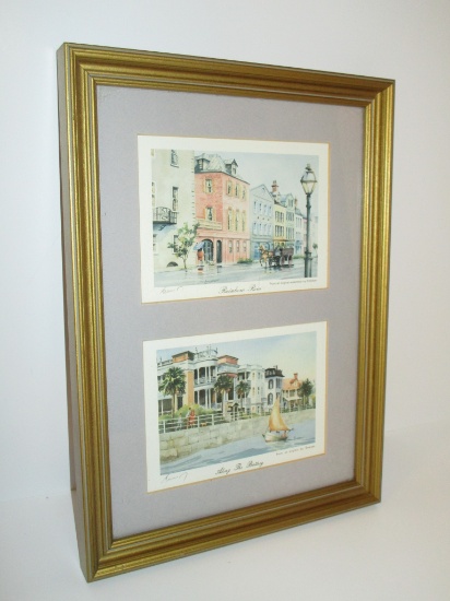 Emerson Charleston Prints - Framed & Matted    12 1/2" x 9" overall