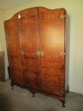 Beautiful Early Armoire w/Birdseye Maple Veneer.  Converted to TV Cabinet