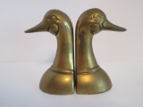 Pair Brass Duck Bookends  6 1/4