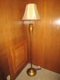 Brass Finish Floor Lamp w/Silk Shade   60