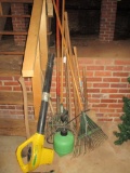 Lot - Misc. Yard Tools & Sprayer, Electric Blower.  Working condition unknown.