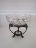 Glass Bowl in Silverplated Holder - Needs Sterno Can