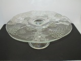 Pressed Glass Pedestal Cake Plate