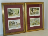 Pair Charleston Prints (4) Framed & Matted   13 12/