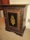 Floral Painted Accent Cabinet   25 1/2