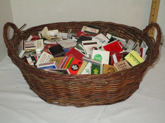 Huge Basket w/ Misc. Matchbooks from many famous Restaurants - some early local