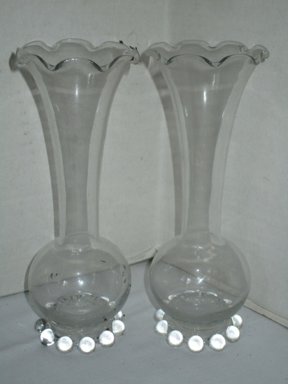 Pair - Candlewick Glass Vases