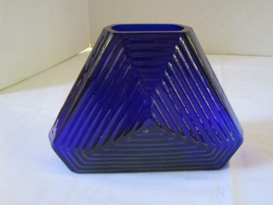 Cobalt Deco Style Art Glass Vase