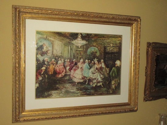 Victorian Style Ballroom Print on Ornate Frame