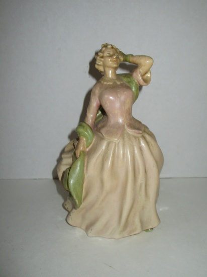 Chalkware Victorian Lady Figurine - Approx. 7"