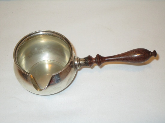 Fisher Sterling Sauce Pot w/ Wooden Handle