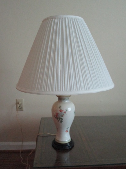 Porcelain Lamp w/ Decals - 24" Tall
