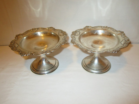 Pair Gorham Sterling Compotes - 3.5" Tall, 6" Diam