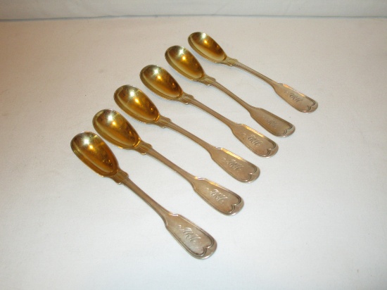 6 Coin Silver Teaspoons - Monogrammed