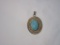 Sterling Pendant w/ Turquoise Stone - Marked Made In Mexico Sterling