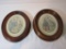 Pair - Oval Walnut Framed 