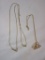 (2) Gold Tone Chains w/ Pearls - (1) is Napier