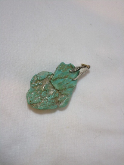Turquoise Stone on Sterling Pendant Clasp