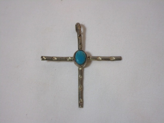 Sterling Cross w/ Turquoise Stone